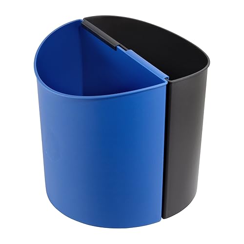 Safco Products Cubo de basura de reciclaje de lado de escritorio 9794BB negro y azul receptáculos de cierre 3 galones cada uno precio de valor 9927BB disponible en Yaxa Colombia