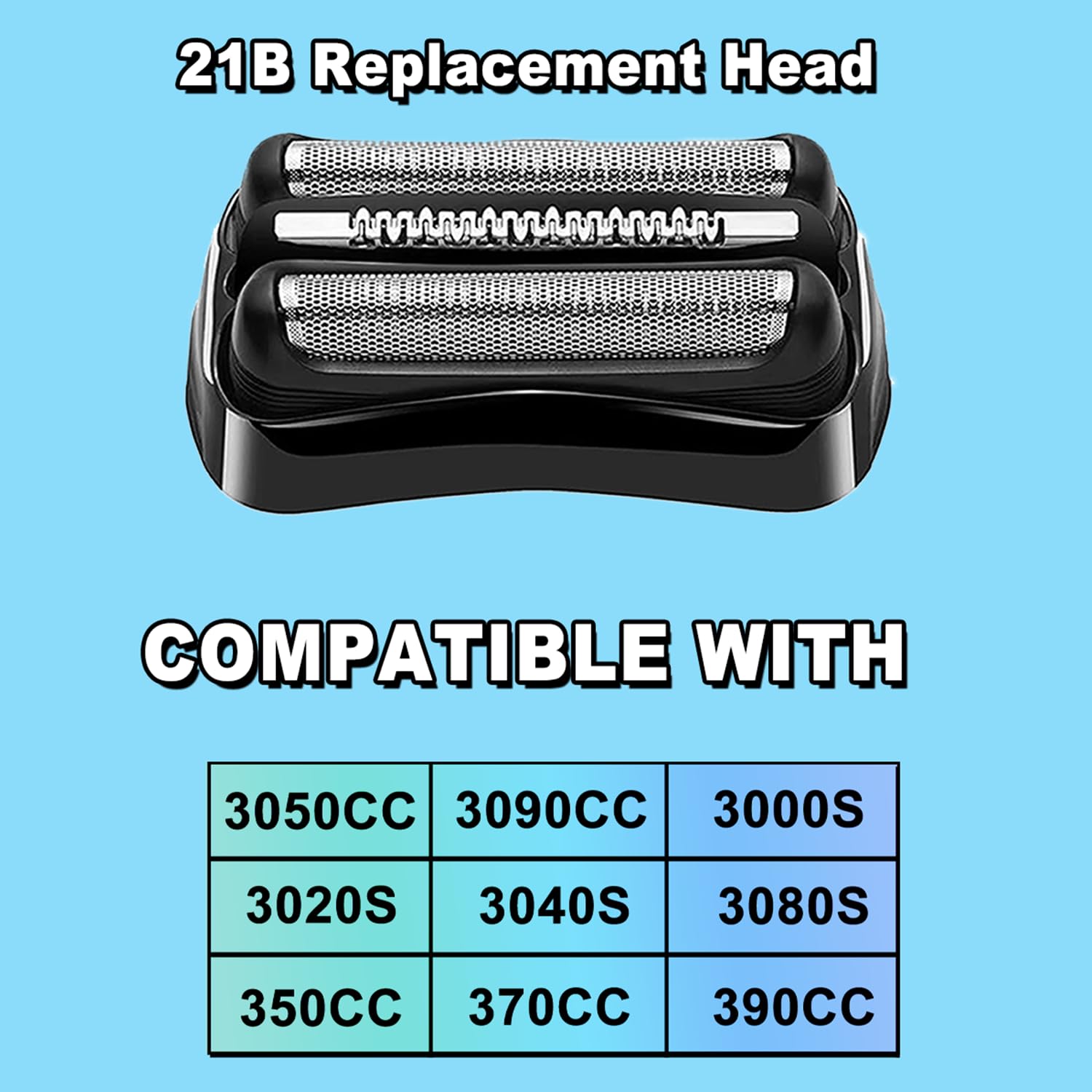 21B Series 3 Electric Shaver Replacement Head Compatible with Braun Series 3 Foil Shaver Replacement Heads 21b 3010s, 3040s,5409,etc for Braun Part 21b