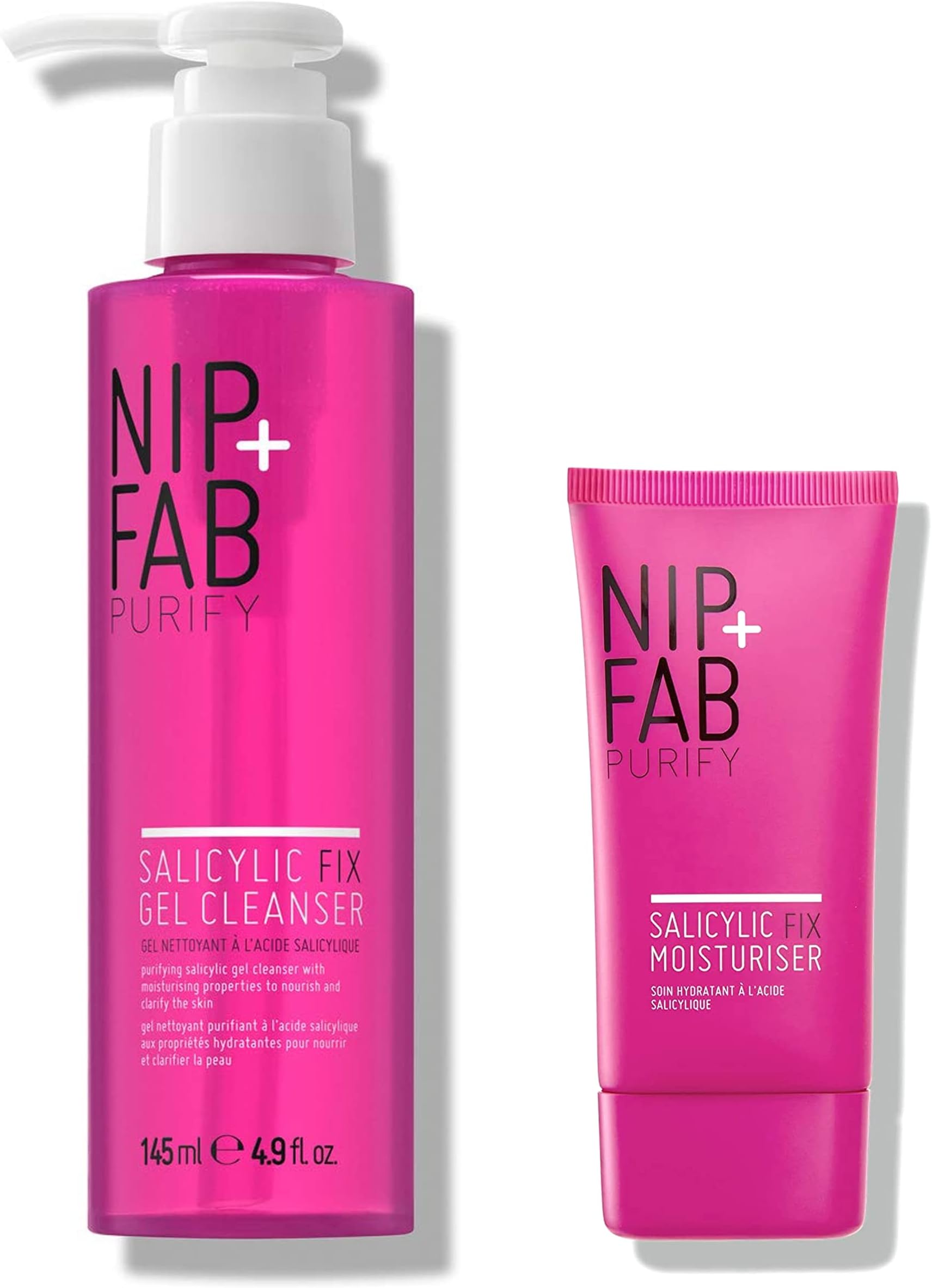 Nip + Fab Salicylic Acid Face Cleanser and Moisturizer with Niacinamide BHA Facial Products for Cleansing Moisturizing Oil Control