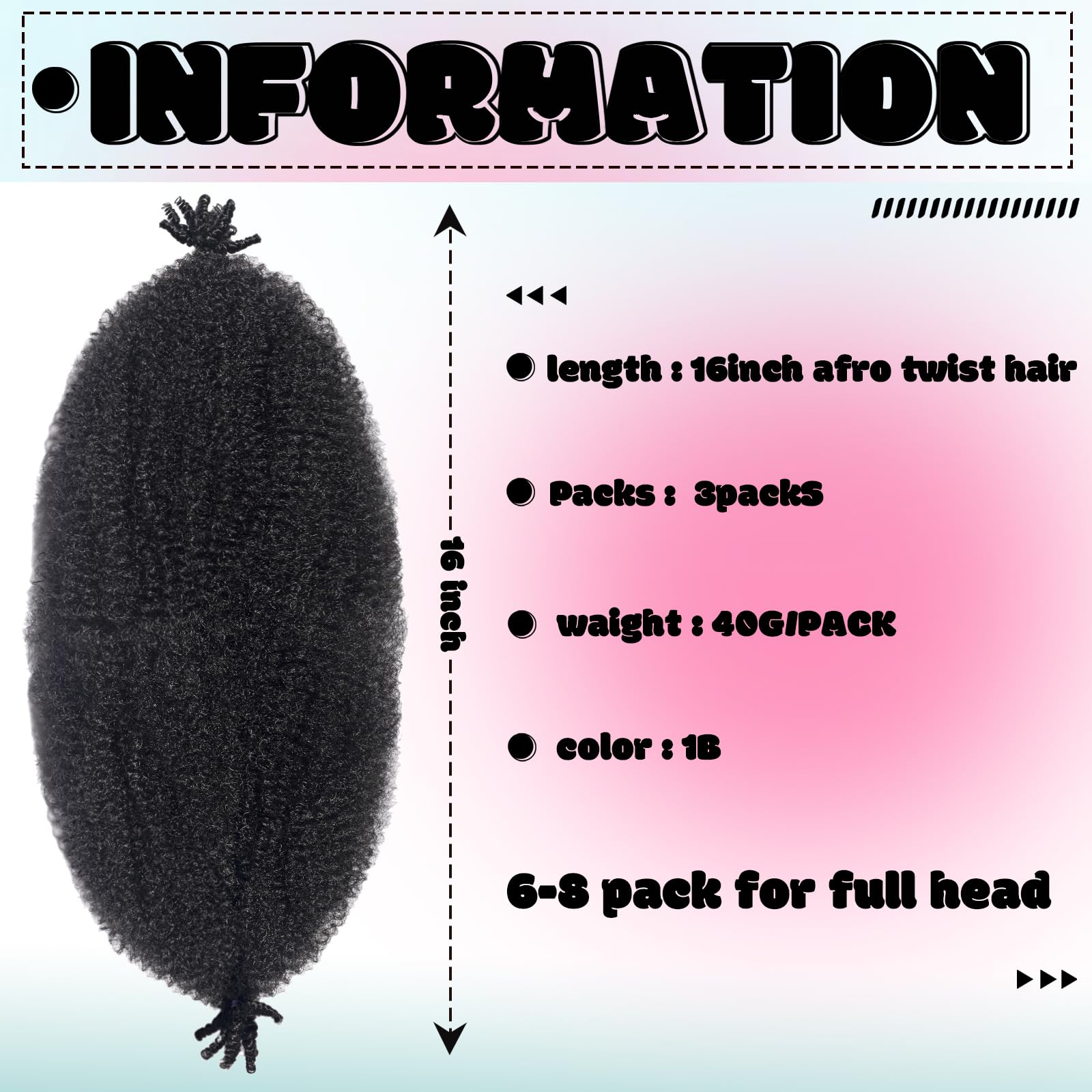 Springy Afro Twist Marley Braiding Hair - Pre Fluffed, 350#, 24 inch (Pack of 3), 24 inch(Pack of 3) - Image 2