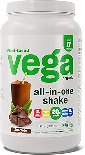 Vega Organic All-in-One Vegan Protein Powder, Chocolate - Superfood Ingredients, Vitamins for Immunity Support, Keto Frien...