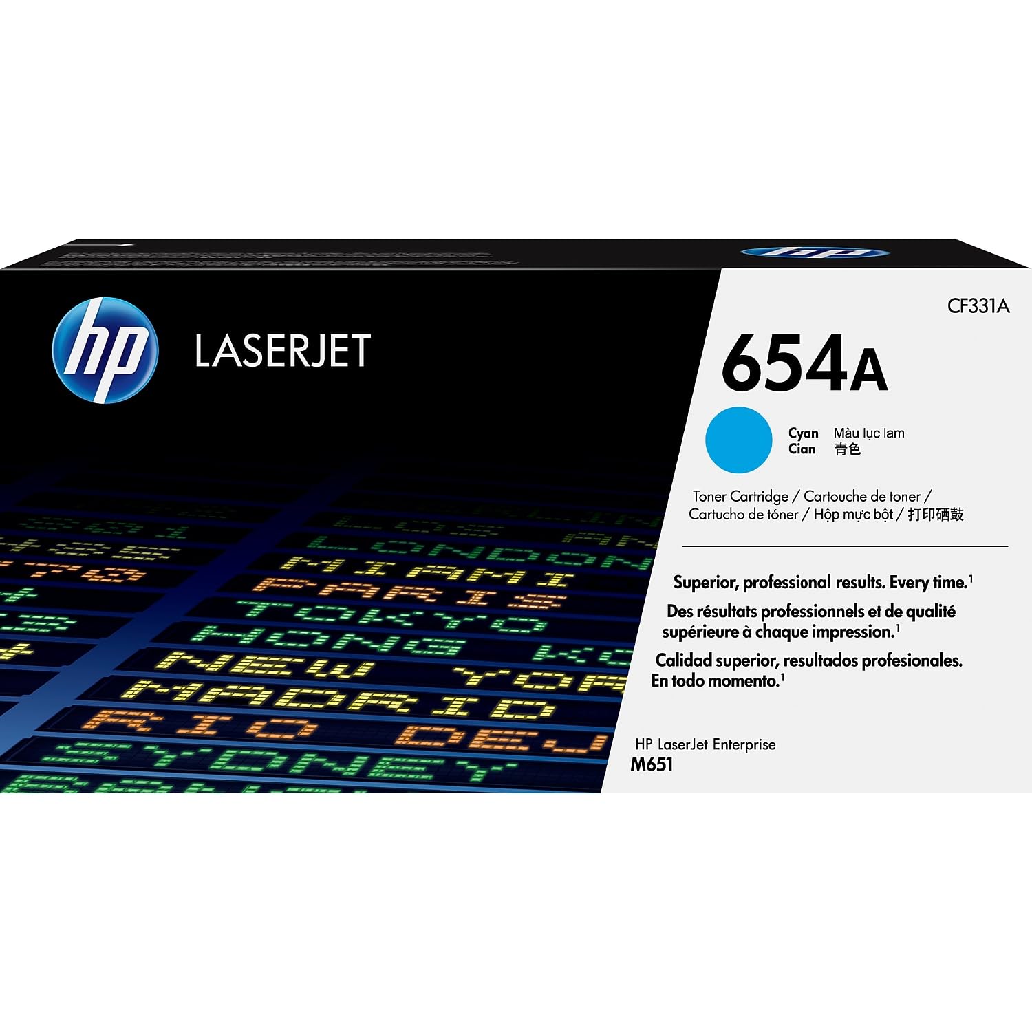HP 654A Cyan Toner Cartridge | Works Color Laserjet Enterprise M651 Series | CF331A