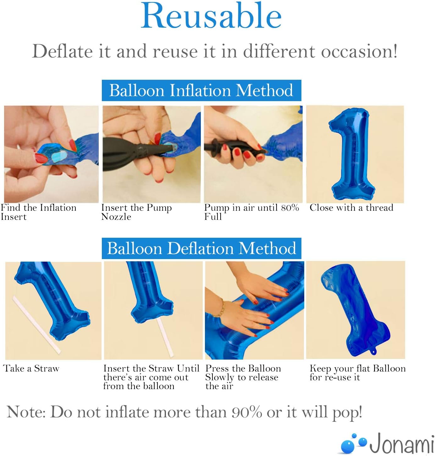 Ballon 9e Verjaardag Nummer 9 Blauwe XXL Gigantische Folieballon 100 cm Verjaardag Decoratie Jongens Ballonnummer Deco voor Verjaardag