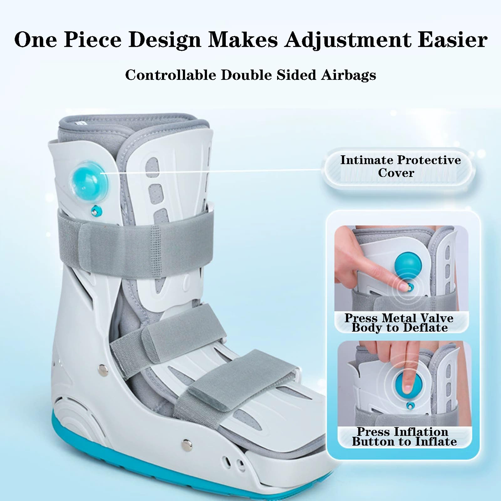Bota Inflable para Caminar, Soporte Ortopédico para Piernas, Férula Nocturna para Fascitis Plantar para Fijación Ósea O Soporte En Caso De Fractura, A Derecha, L, A Izquierda, L