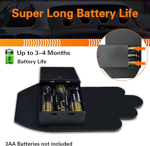 Miniatura 6 de Howdot Glogesture - Luz de mano para automóvil, señal LED 4 en 1 para automóvil, luz de dedo de automóvil con control remoto, luz de dedo medio para