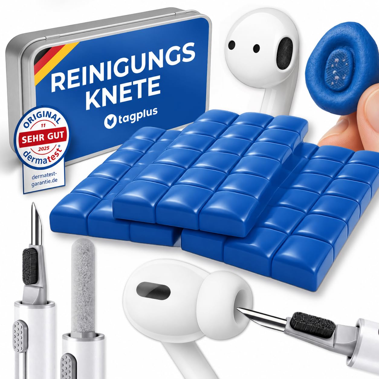 tagplus® Glinka do czyszczenia telefonu komórkowego i słuchawek, w zestawie profesjonalne narzędzie do czyszczenia, zestaw do czyszczenia telefonu komórkowego, gadżety dla mężczyzn, akcesoria, gadżety