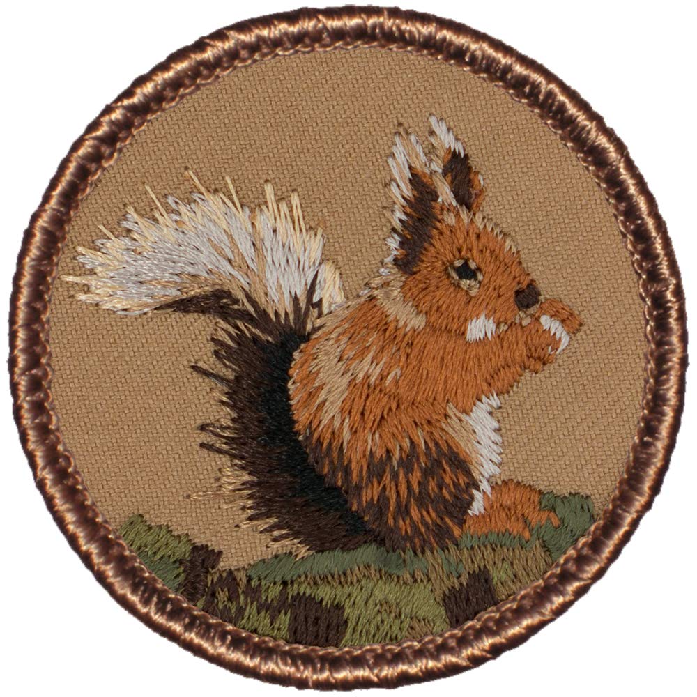 Red Squirrel Patrol Patch - 2" Diameter Round Embroidered Patch (Sew-on)