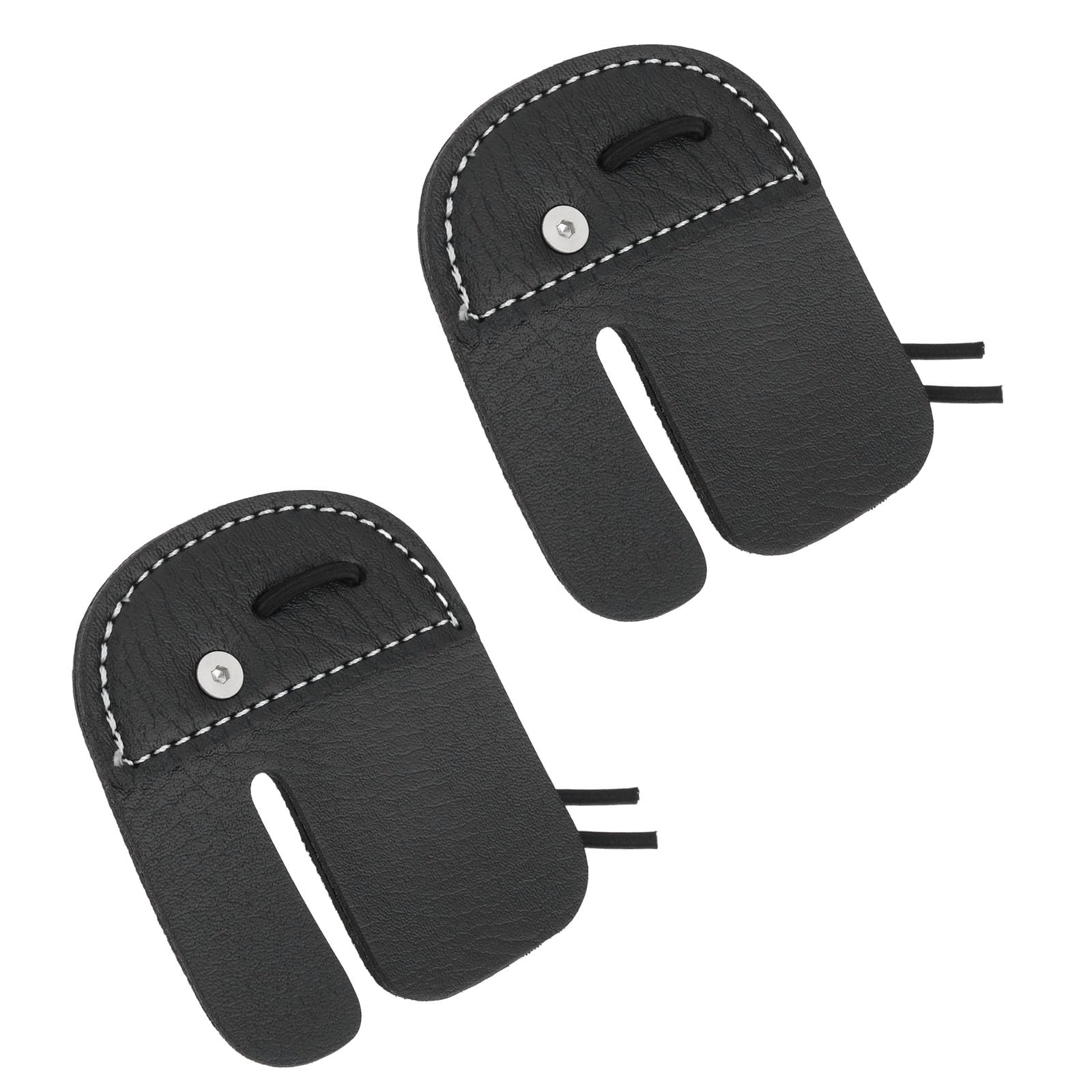 ECSiNG 2 Pcs Archery Microfiber Synthetic Leather Finger Tabs Black 85x70mm Compatible with Recurve Longbow Compound Bows