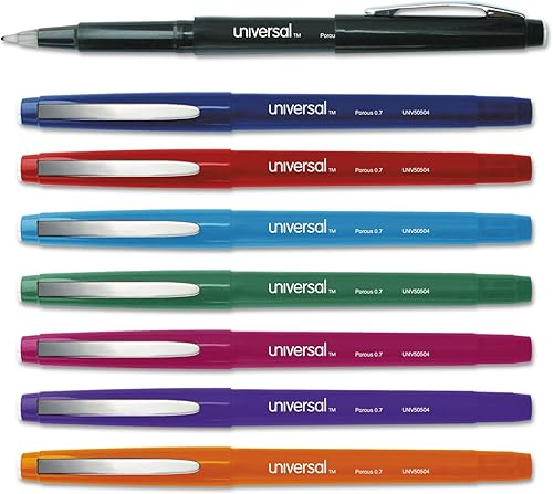 UNIVERSAL UNV50504 - Bolígrafos medianos de punta porosa de 0.028 in, surtido (8 unidades)