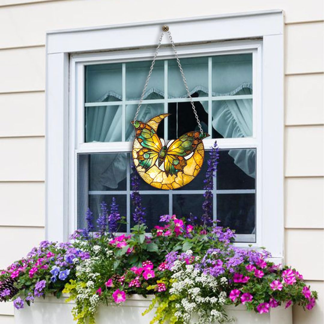 Multicolor Large Butterfly Sun Catcher Butterflies Stained Attrape Soleil Animal Suncatcher Window Hanging Decoration for Home Garden Decor Gift - Image 4