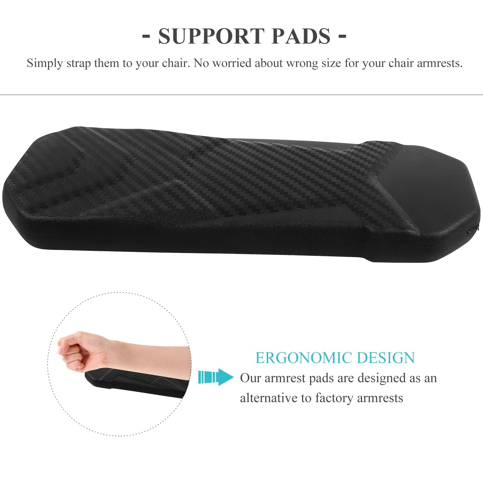 2 Cojines para Reposabrazos de Silla de Oficina en Plástico y PU, Protectores Cómodos para Brazos, Repuestos Ideales para Personas Mayores y Lesionadas