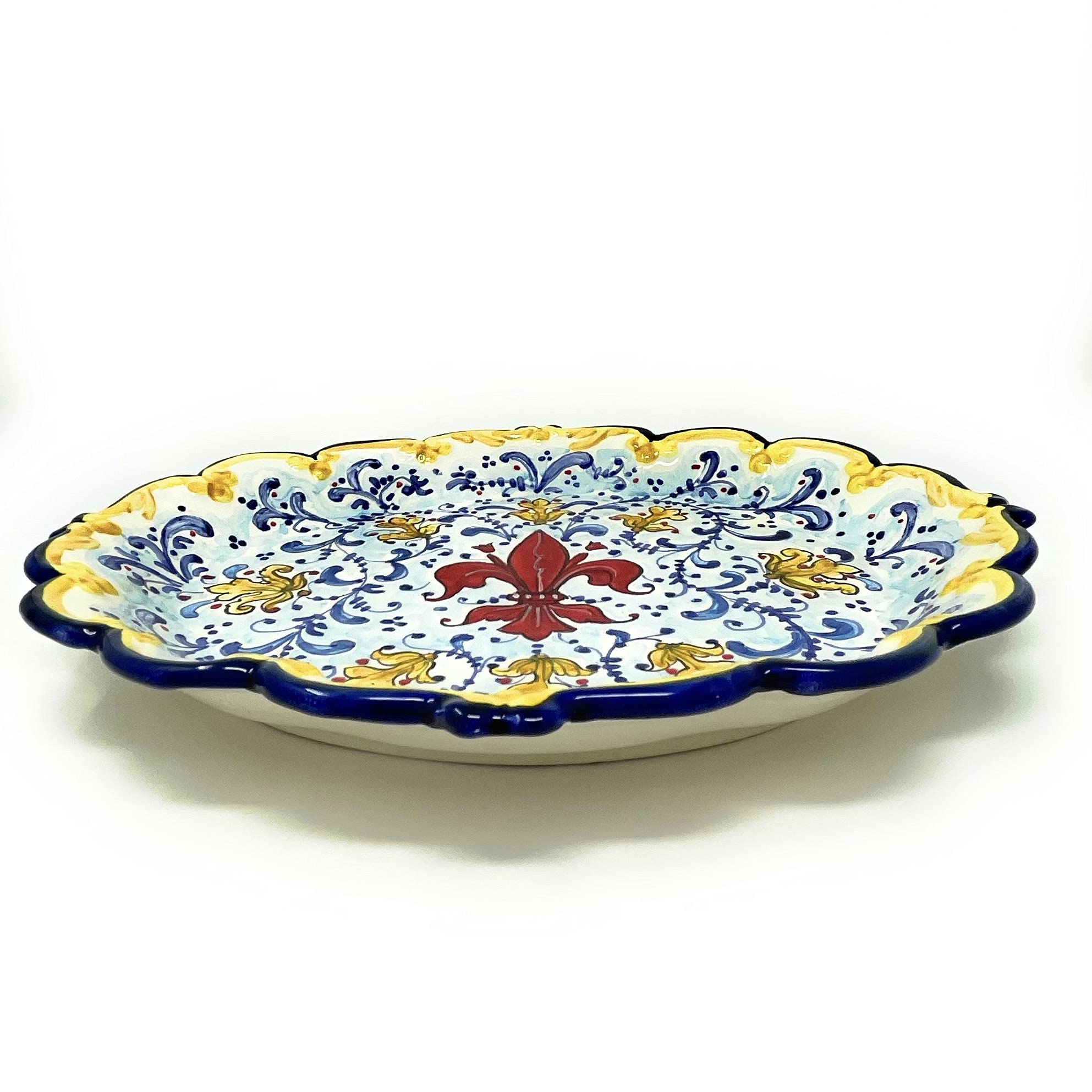 CERAMICHE D'ARTE PARRINI - Italian Ceramic Art Pottery Hand Painted Serving Tray Lily Made in ITALY Tuscan