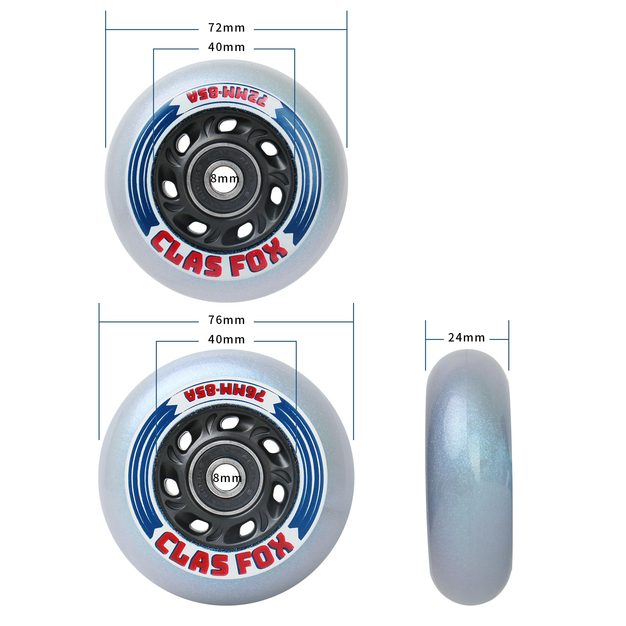 TronX Pavement Asphalt Outdoor Inline Hockey Wheels