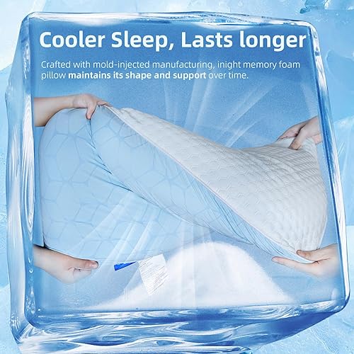 Miniatura 8 de inight Almohada refrescante, almohadas de espuma viscoelástica de gel refrescante, almohada refrescante para personas que duermen con calor,