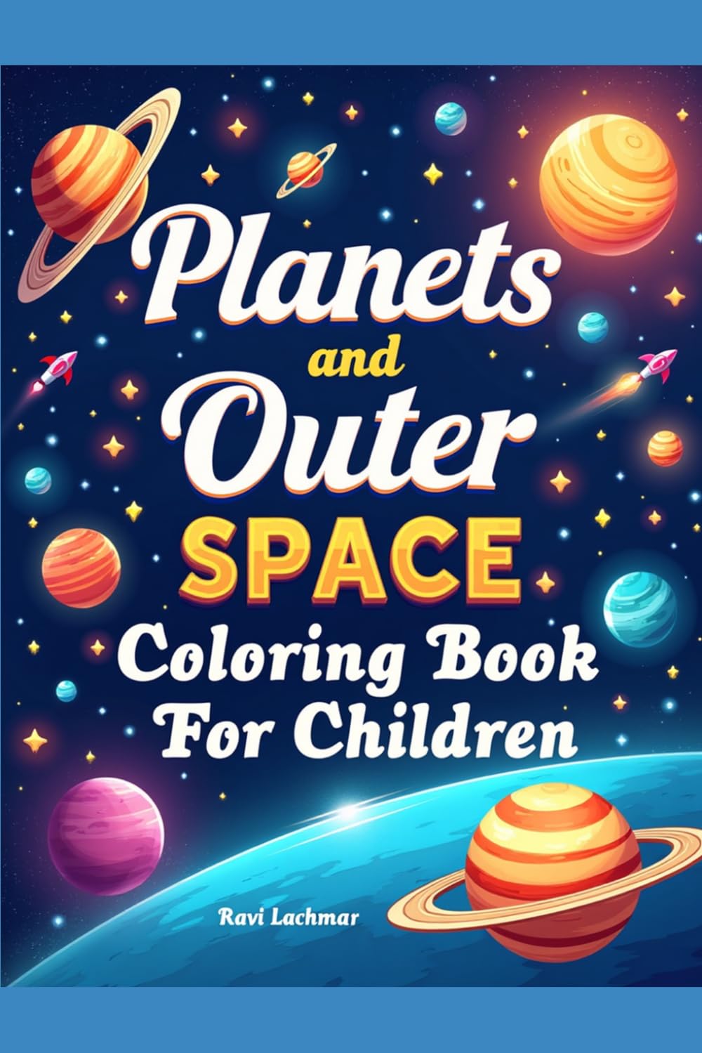 Planets and outer space coloring book for children