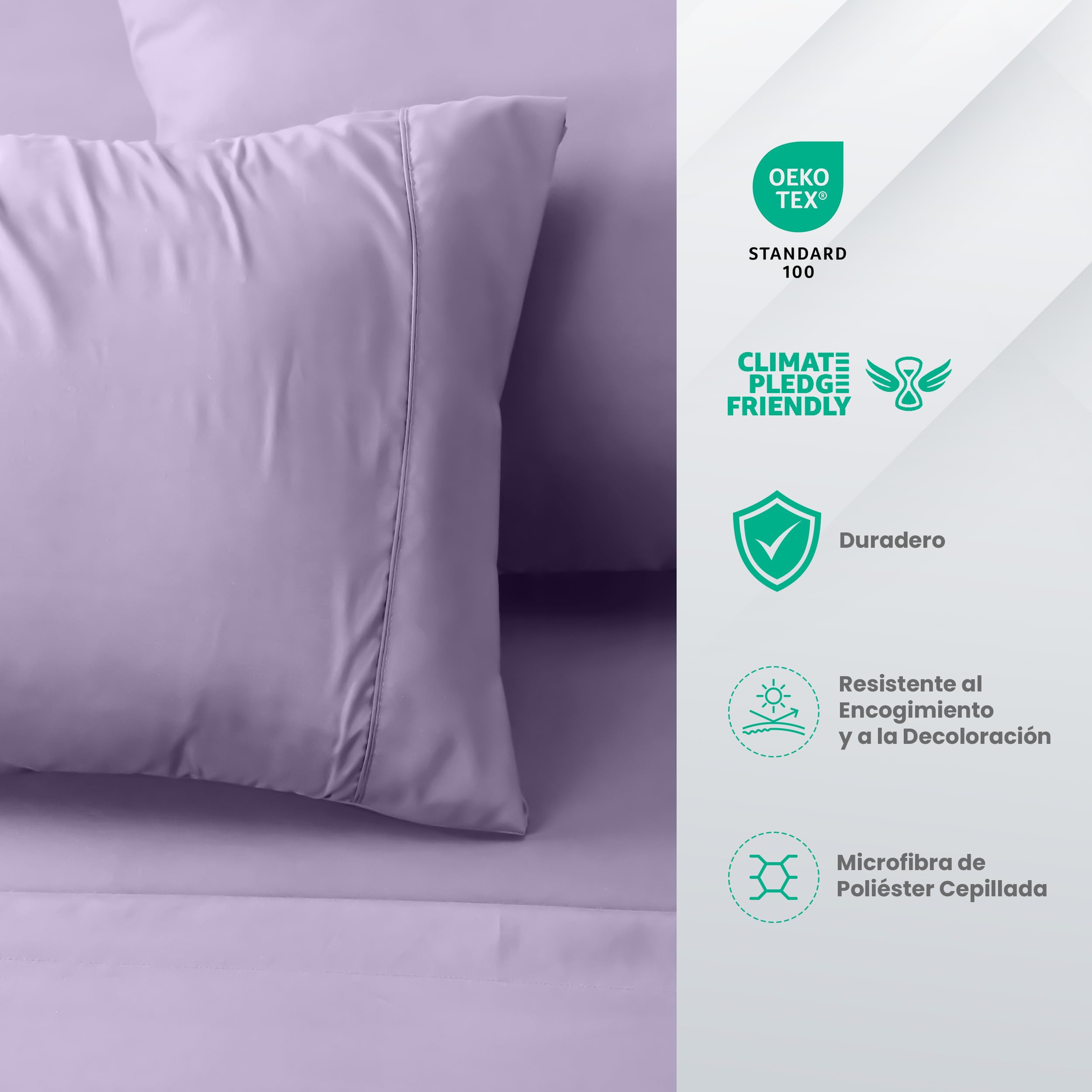 Utopia Bedding Juego de Sabanas 4 Piezas 135x190 - Poliéster Microfibra Cepillada - Oeko-Tex Certificado - Sábana Bajera, Sábana Plana y 2 Fundas de Almohada 50x75 (Cama 135, Gris) — view 125
