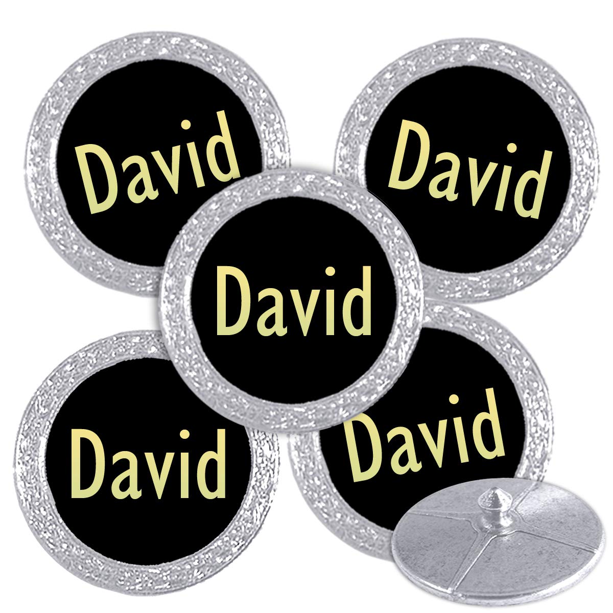 Best Impressions Silver Coloured Golf Ball Markers with Names (David) โ image 1