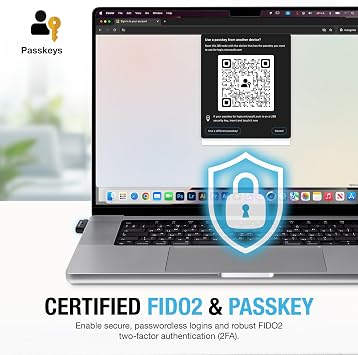 Thetis Nano-A FIDO2 Sicherheitsschlüssel Hardware Passkey Gerät mit USB Typ A TOTP/HOTP FIDO2.0 Zwei-Faktor-Authentifizierung 2FA MFA funktioniert mit Windows/Mac/iOS/Android/Linux/Gmail/Facebook