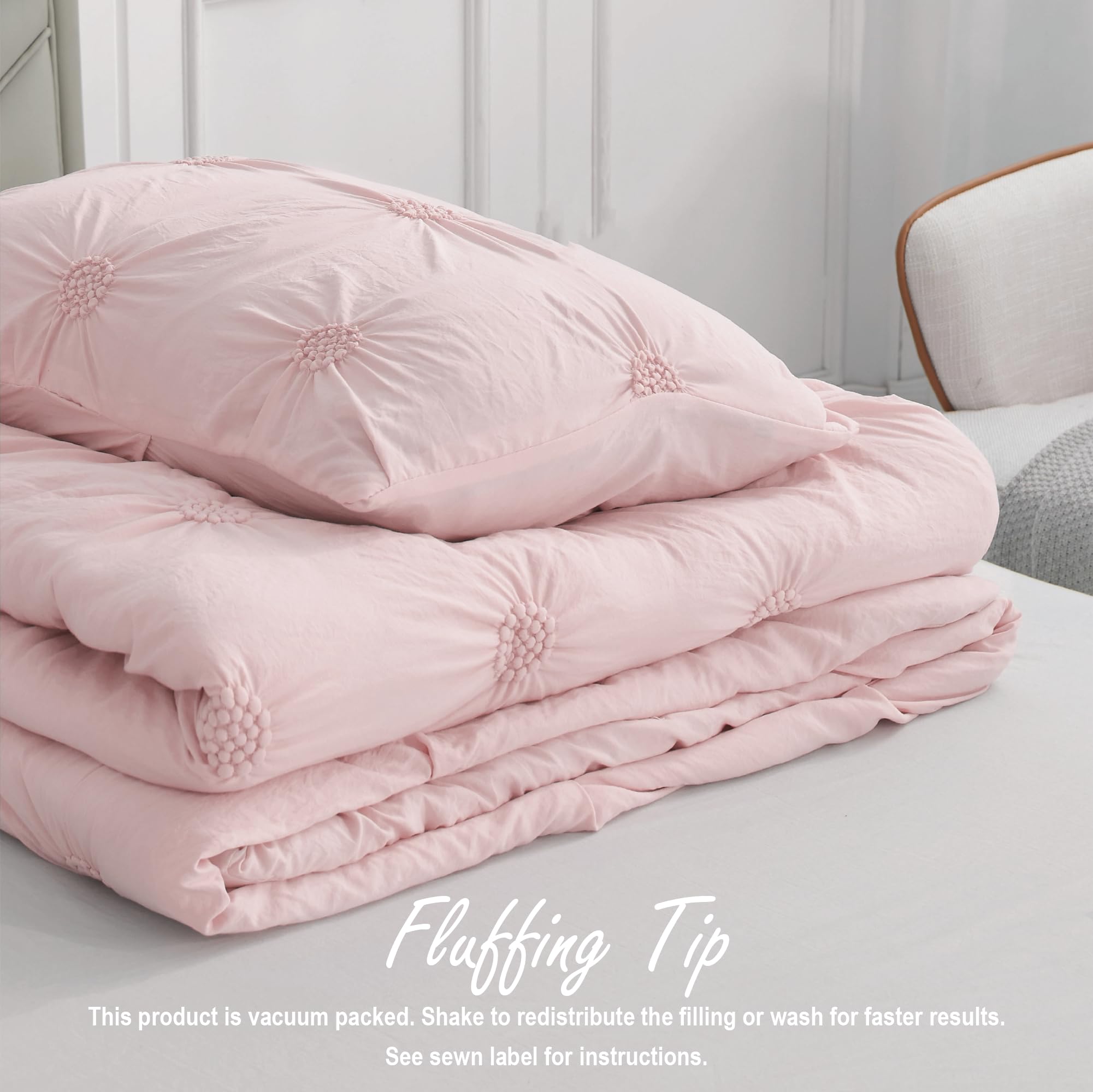 Amazon.com: Swift Home Twin/Twin XL Baby Pink Rose Blush Comforter
