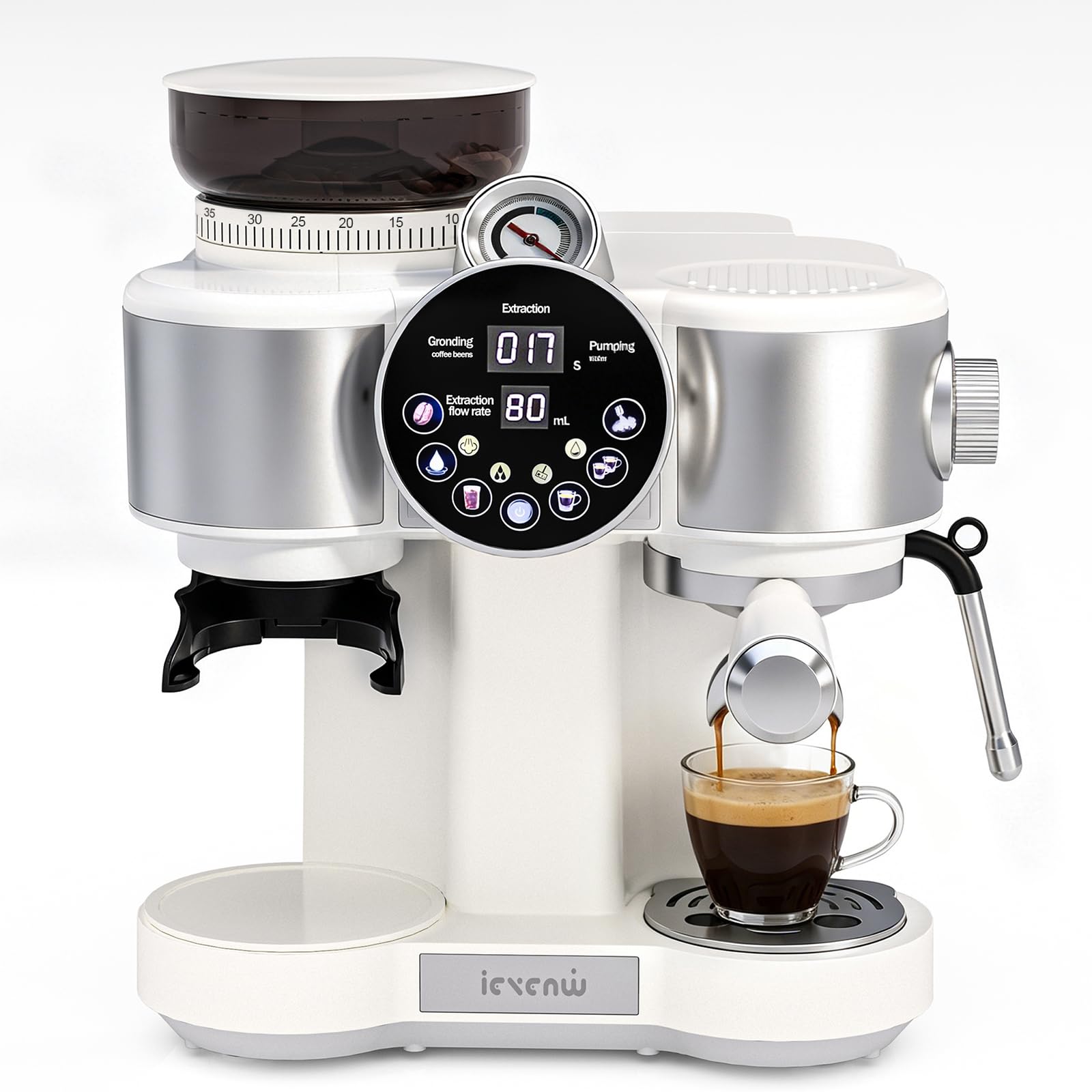 Photo 1 of IEVENW Espresso Machine with Grinder, 20-Bar Professional Maker