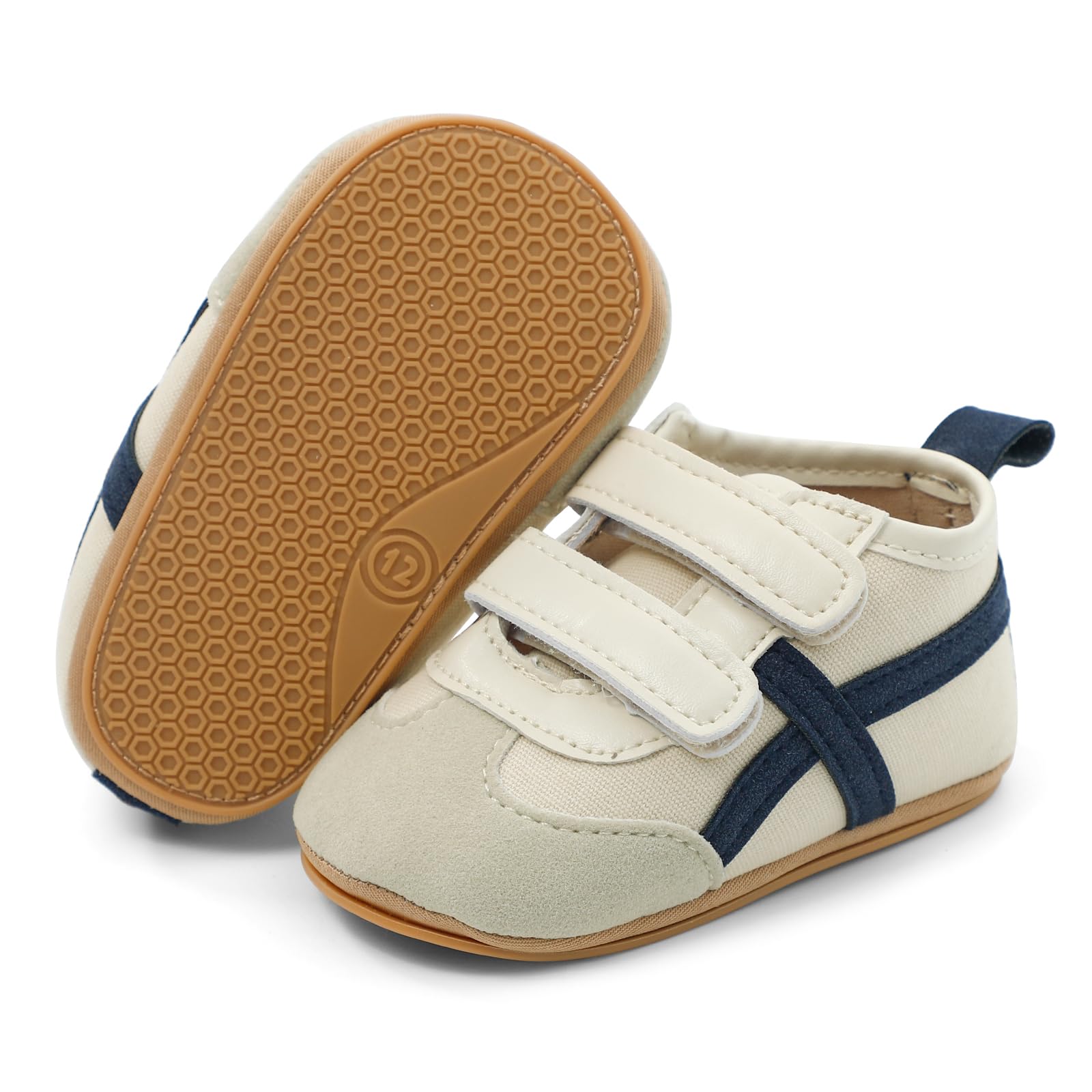 MASOCIO Scarpine Neonato Primi Passi in Morbida Unisex Sneaker Casual con Suole Morbide Scarpette Antiscivolo per Bimbi 3-18 Mesi
