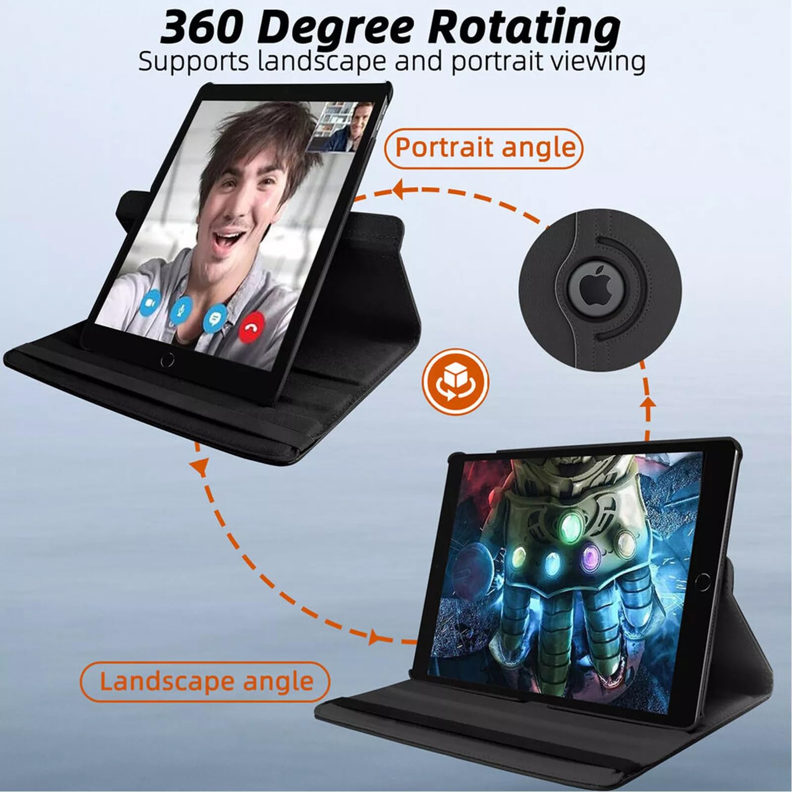 Custodia per iPad Air 11 M3/M2 (2025/2024), Slim Fit Premium in pelle PU girevole a 360 gradi copertura protettiva con funzione di accensione e spegnimento automatico (viola