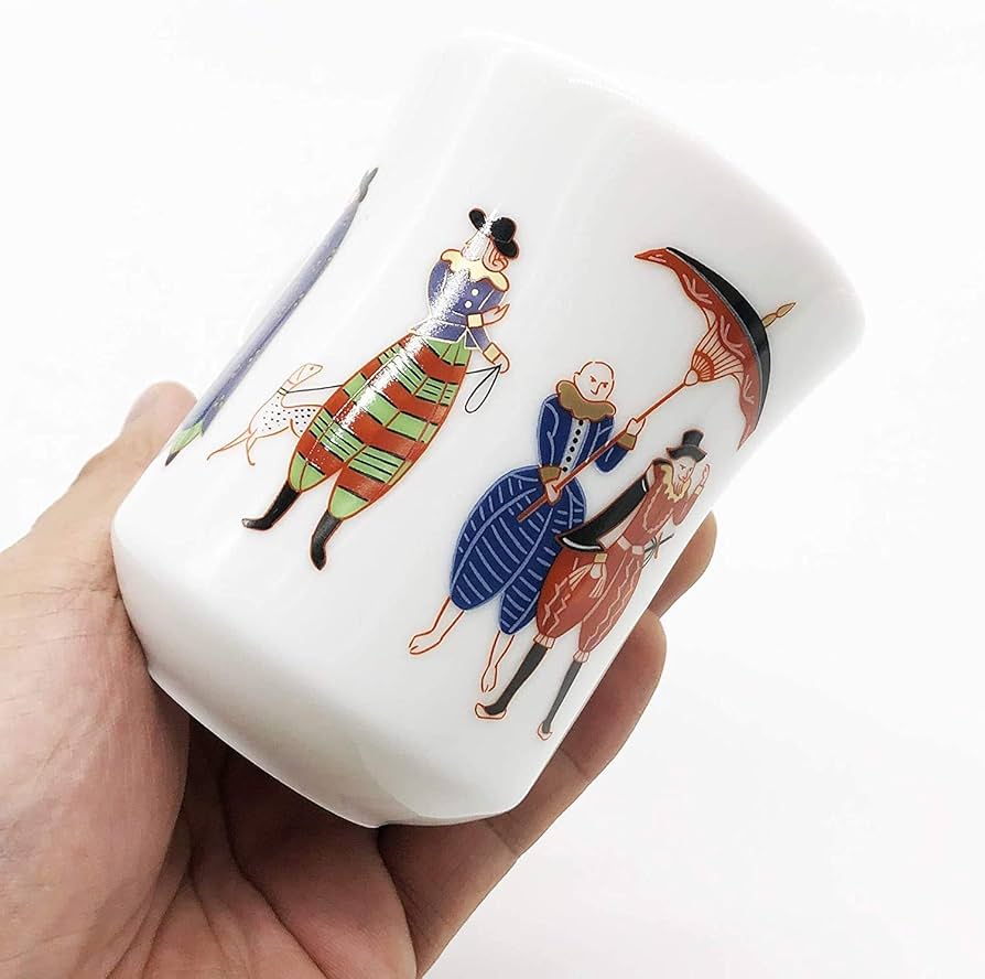 俄*雨様 香月舎さん　かつきや　香月礼さん　マグカップ Amazon.co.jp: 香蘭社 白磁に和蘭陀人が現代風に描かれた異国