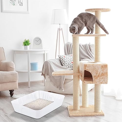 Miniatura 13 de 50 cajas de arena desechables para gatos, caja de arena pequeña para gatitos, bandeja de arena para mascotas, cajas de arena de plástico para gatos