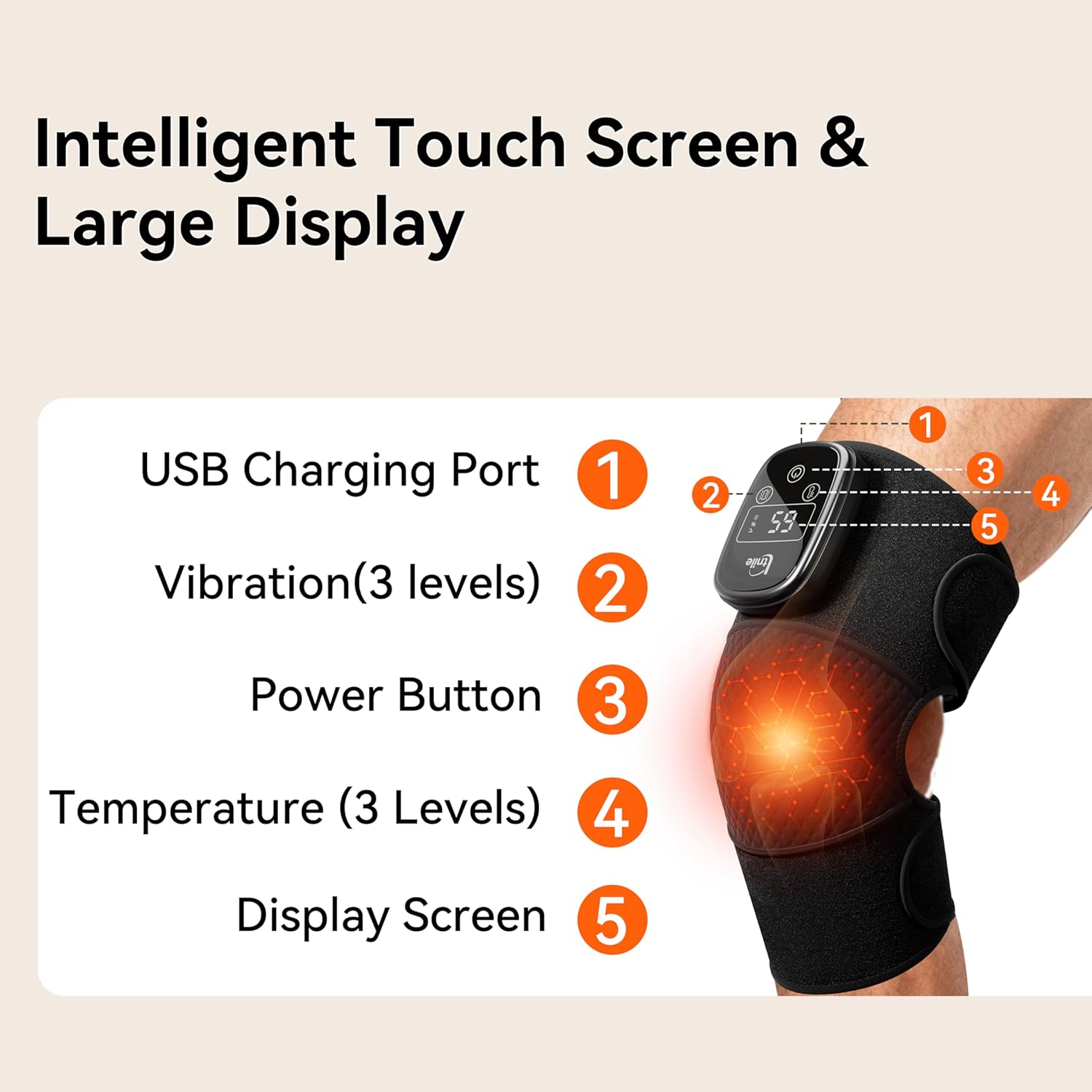 Electric Cordless Knee Massager with 3 Heat 3 Vibration,3-in-1 Knee Heating Pad for Pain Relief,Arthritis,Auto-Off Timer, Knee Brace for Shoulder Elbow, Ideal Gifts for Men Women Dad Mom(Black,Pair)