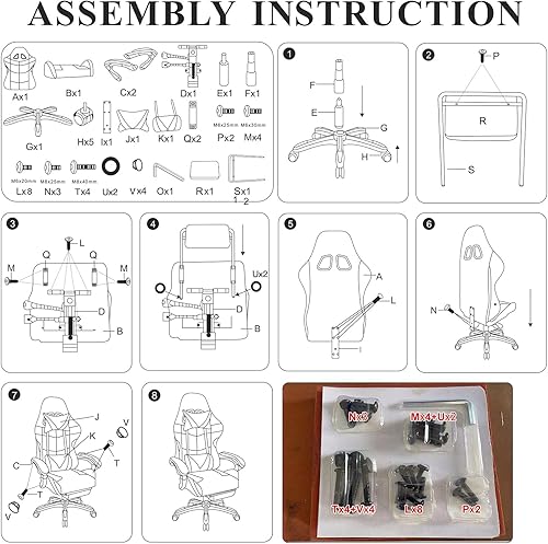 Miniatura 7 de Silla de oficina con respaldo alto, silla de oficina para videojuegos, silla de escritorio para carreras, silla giratoria ejecutiva ergonómica de