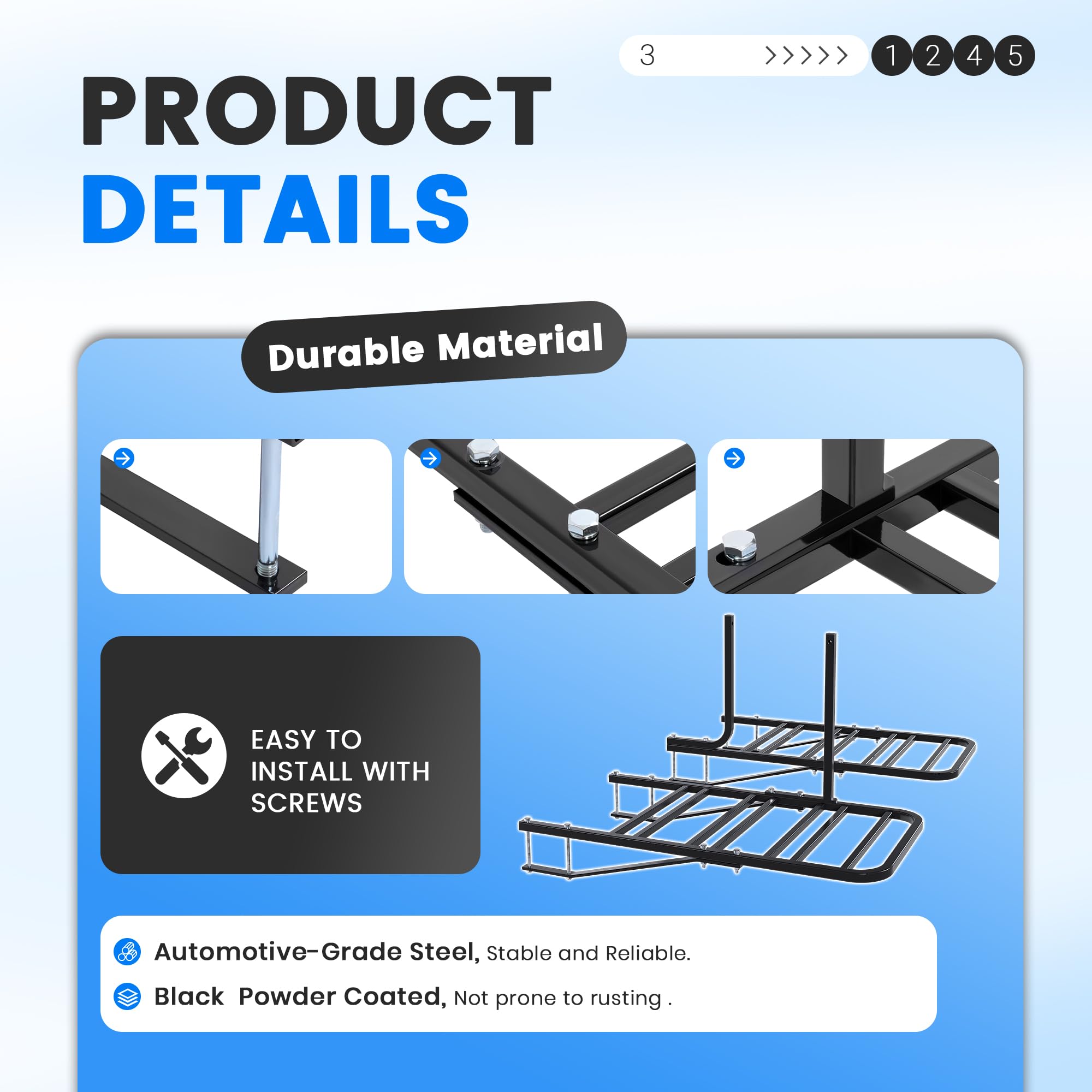 ECOTRIC Portabicicletas para autocaravana, remolque trasero, para 1-4 bicicletas