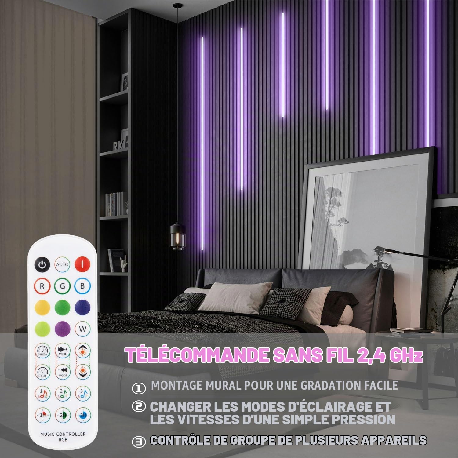 Lichaser Bandes LED RVB pour Panneaux Acoustiques, 6 Ruban Led Cuisine