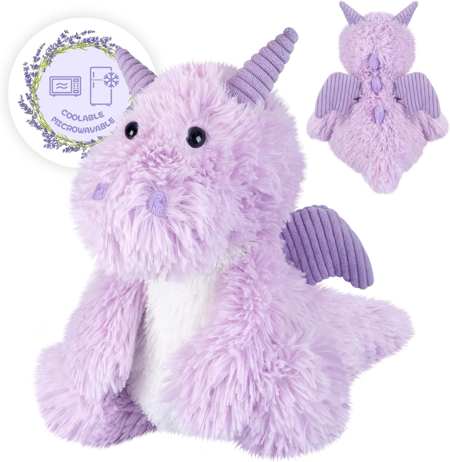 SuzziPals Heatable & Coolable Dragon Plush, Microwavable Heating Pad Stuffed Animal for Soothing & Relaxation, Dragon Gifts for Kids, Cute Plush Toys​