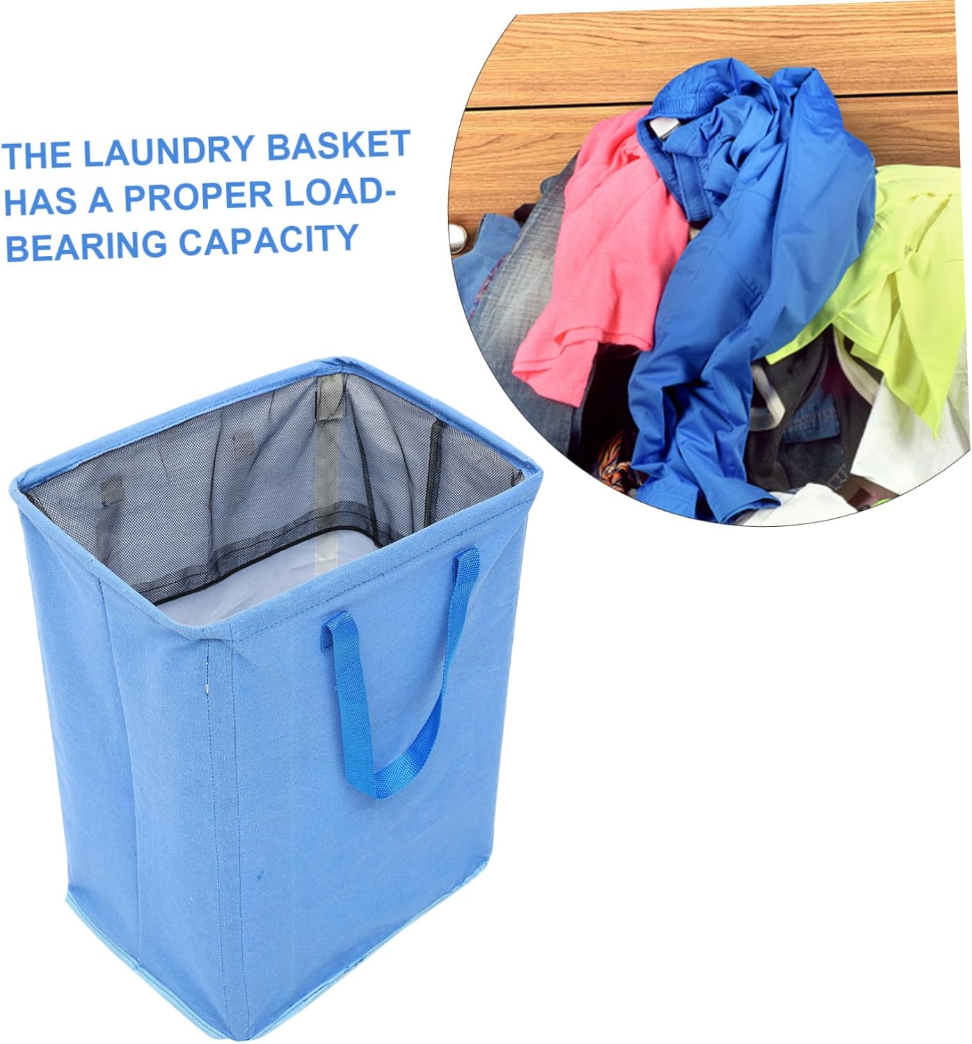 Large Cotton Linen Laundry Basket with Handle Foldable Dirty Clothes Hamper Multipurpose Storage Tote for Laundry Spacious Utility Bucket for Bedroom and Bathroom