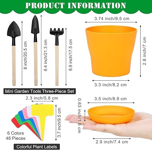 Miniatura 2 de Hahood Paquete de 48 macetas de plástico de 4 pulgadas, juego de macetas de interior de plántulas gruesas, macetas de inicio de semillas con