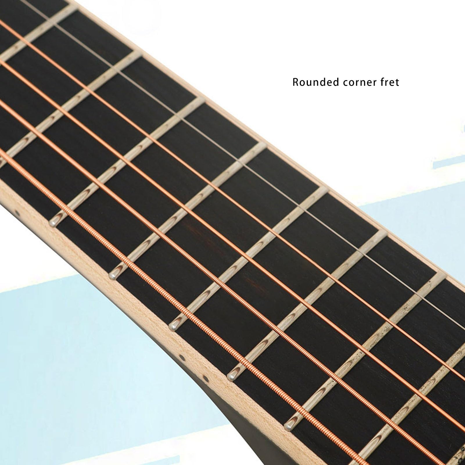 Folk Guitar Acoustic Guitar Irin 3670 36 Cal Drewniany Instrument dla Początkujących Dorosłych Dzieci, Maureta świerkowy z Tunerem Torebki (Nature Wood Kolor)