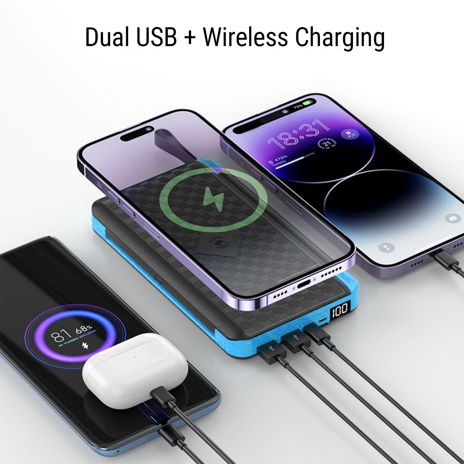 Marhynchus Caricabatterie Solare Pieghevole con Batteria 10000mAh, Pannello