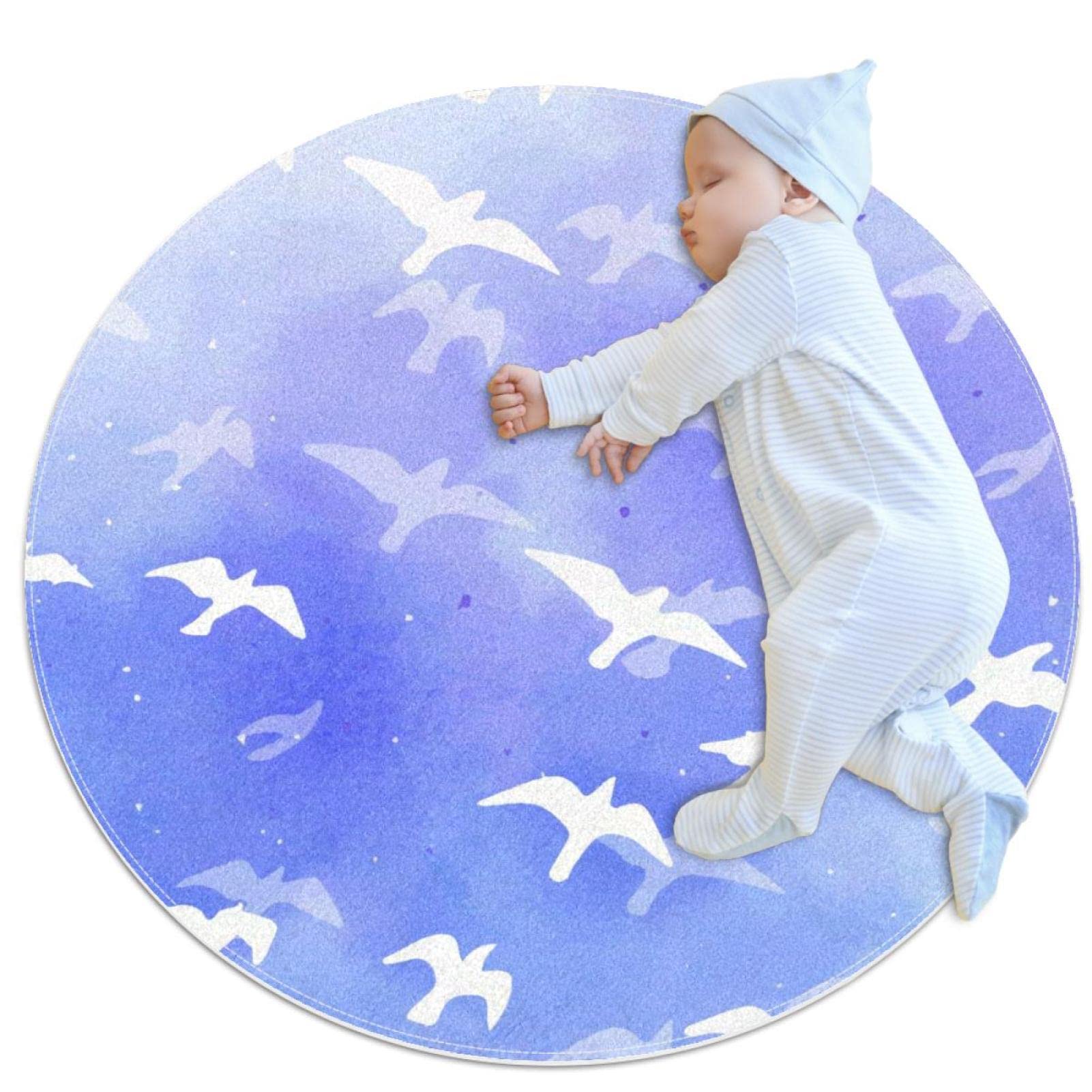 Tapis de salle de bain antidérapant rond 1m chambre canapé