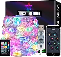 Vista 10 de SEZO Guirnalda de luces de Navidad de 16.4 pies, 50 LED, 12 V, WS2812B, IC, direccionable, persecución, impermeable, cambio de color, luces