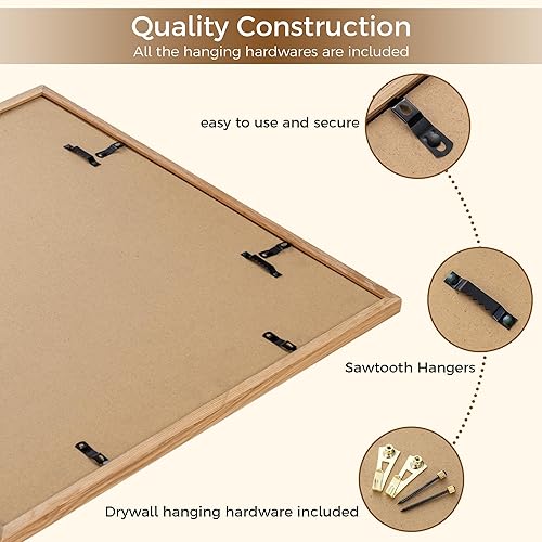 Miniatura 169 de Fun Memories Portarretratos de metal de 16 x 20 pulgadas con paspartú de 11 x 14 pulgadas, acabado de aluminio cepillado, parte delantera de vidrio