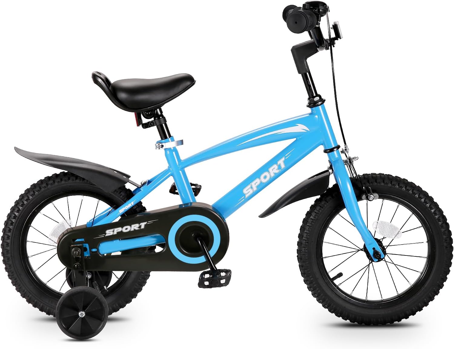 BODIOO Kids Bike Bicycle 14 Inches Kid Bicycle for Boys Girls with Training Wheels Sturdy Frame Adjustable Seat Handbrake and Coaster Brake for Rider 37 to 42 Inch