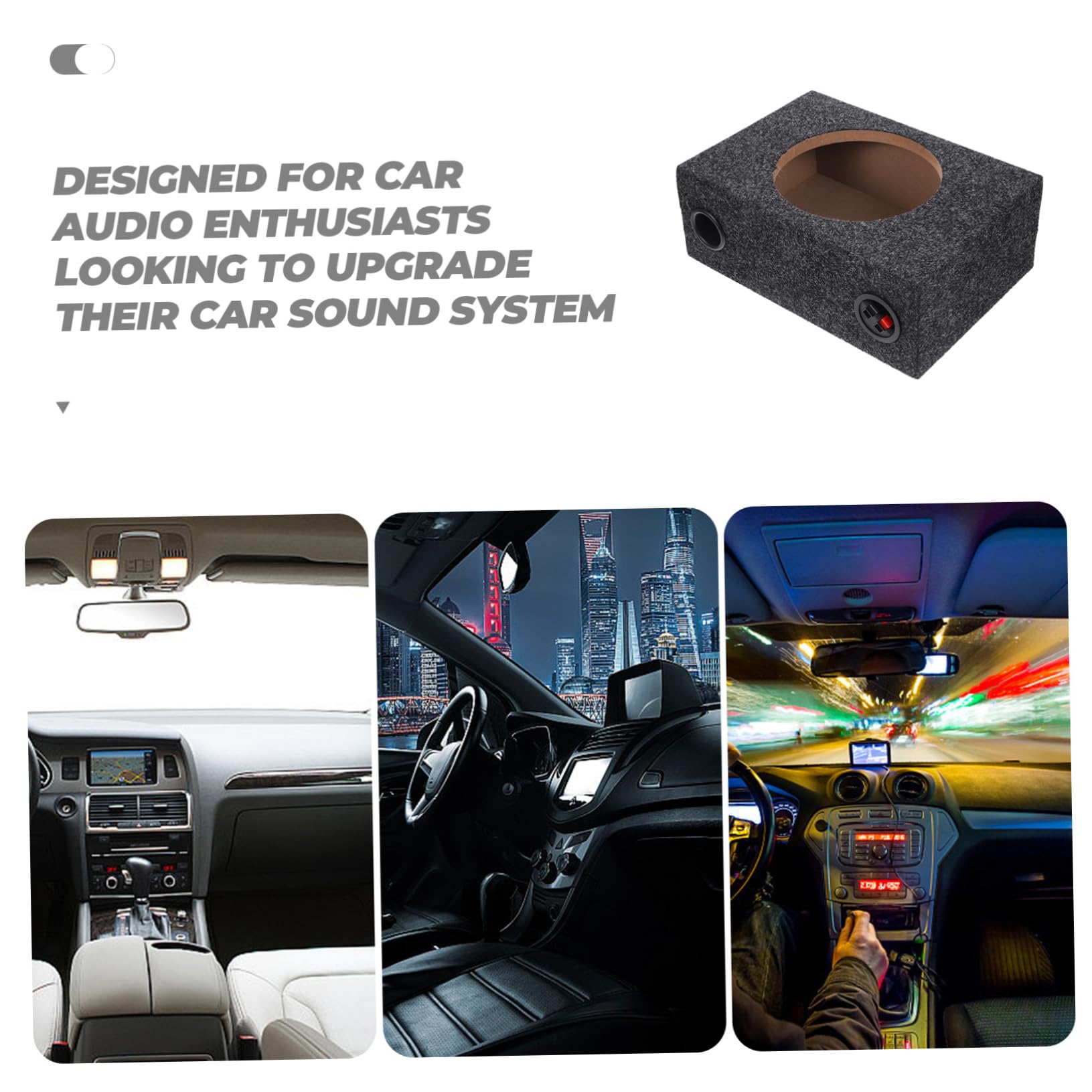 Caja de Subwoofer de 8 Pulgadas para Coche, Cajón Sellado de Madera Negra, Caja de Altavoz Compacta para Bajo Potente, Fácil Instalación en Maletero Automóvil