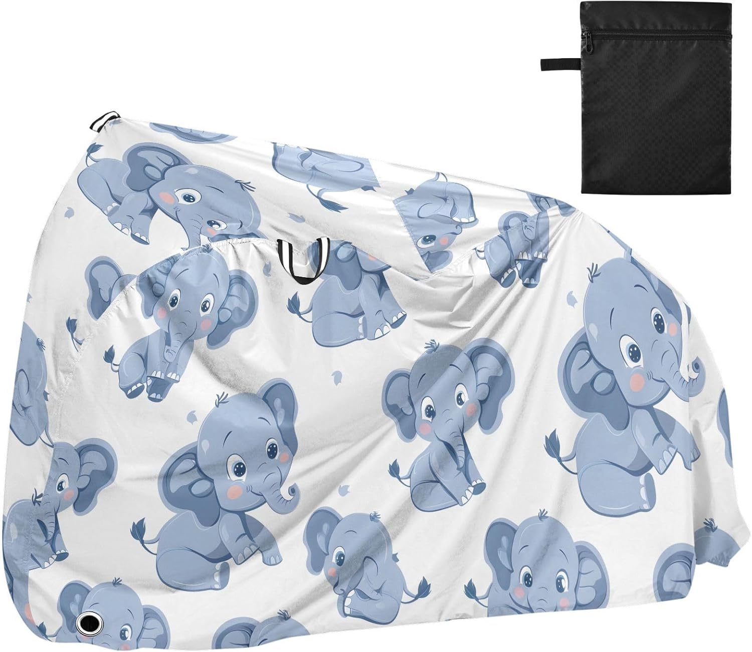 ALAZA Cute Elephant Cartoon Bike Cover Waterproof Outdoor Ebike Bicycle Covers Tarp Protection for 1/2 Bikes, Sun UV Dust Wind Proof