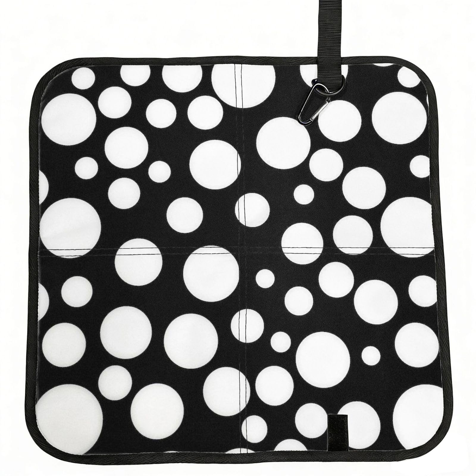 ERCgad Black And White Polka Dot Print Foldable Seat Cushion Portable Chair Pad Lightweight Travel Outdoor Office Home