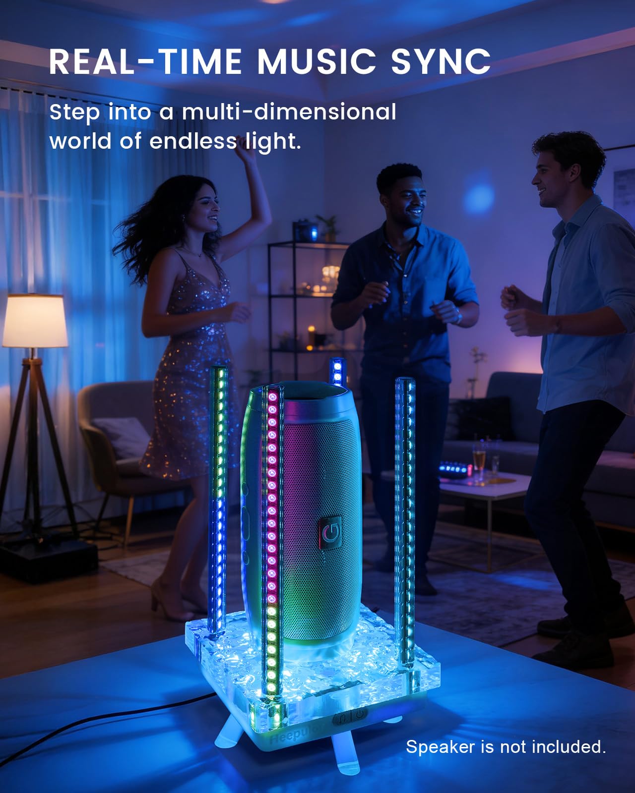 Heepulor Music Sync RGB Ambient Light, App Controlled & Sound