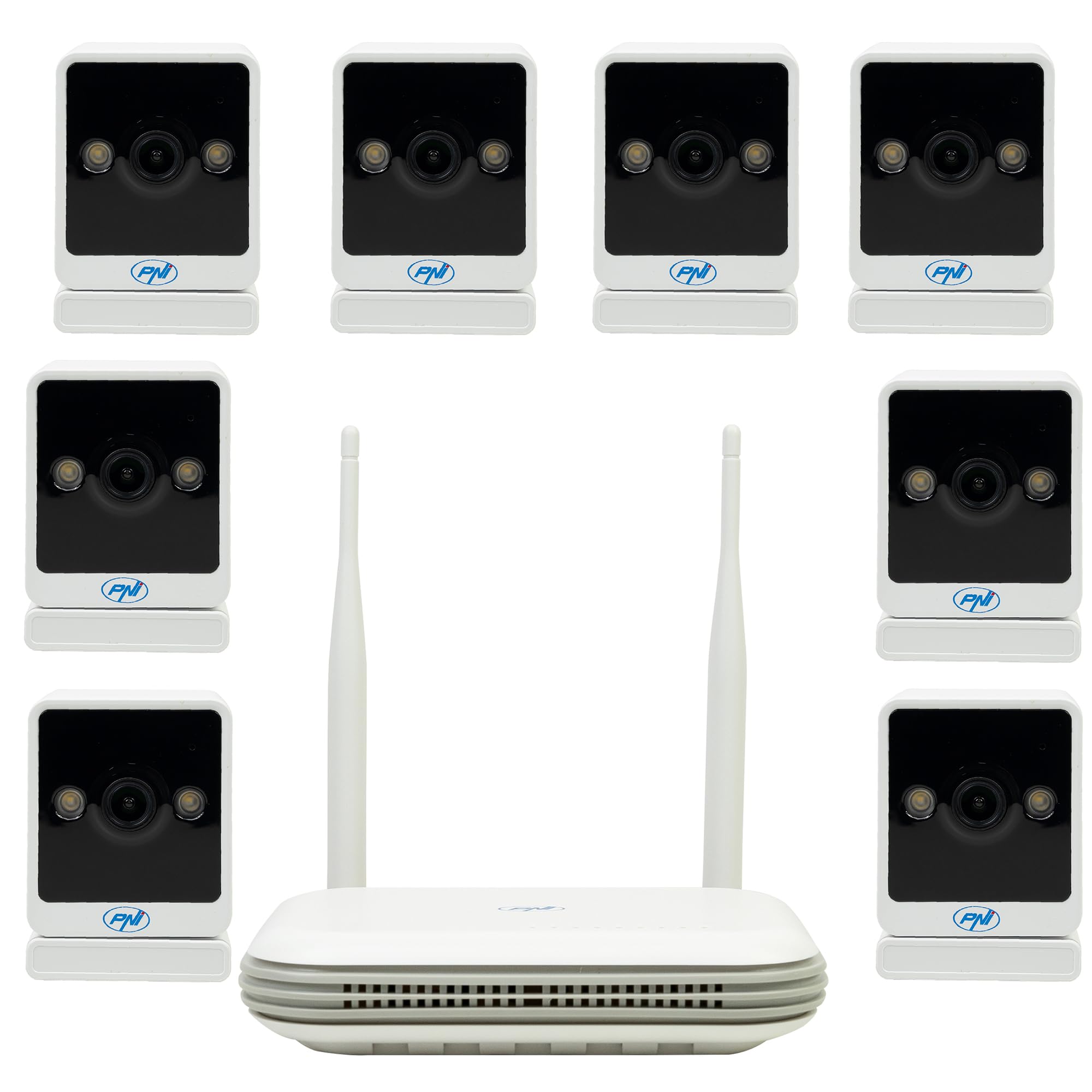 Wireless video surveillance kit PNI House WiFi800 NVR and 8 PNI IP744 4MP cameras