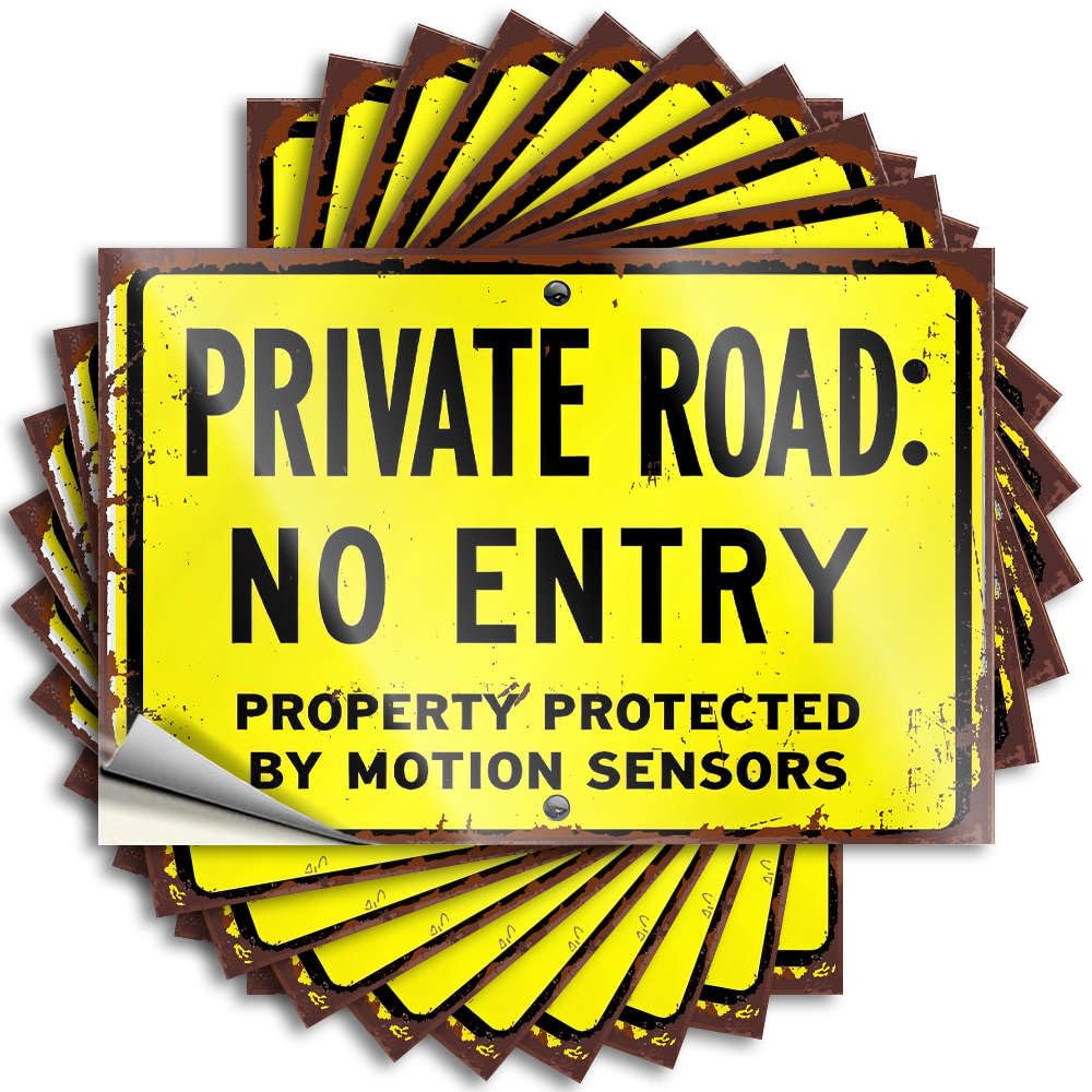 Tattoos Smiley Face Gifts Waterproof - Private Road: No Entry. Garage Self Adhesive Decal for Taupe Use(12X18CM)