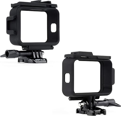 Miniatura 4 de Carcasa protectora de montaje en marco para GoPro Hero 9 10 11 12 13 negro, ranura doble incorporada para zapata fría, funda para jaula de vlog,