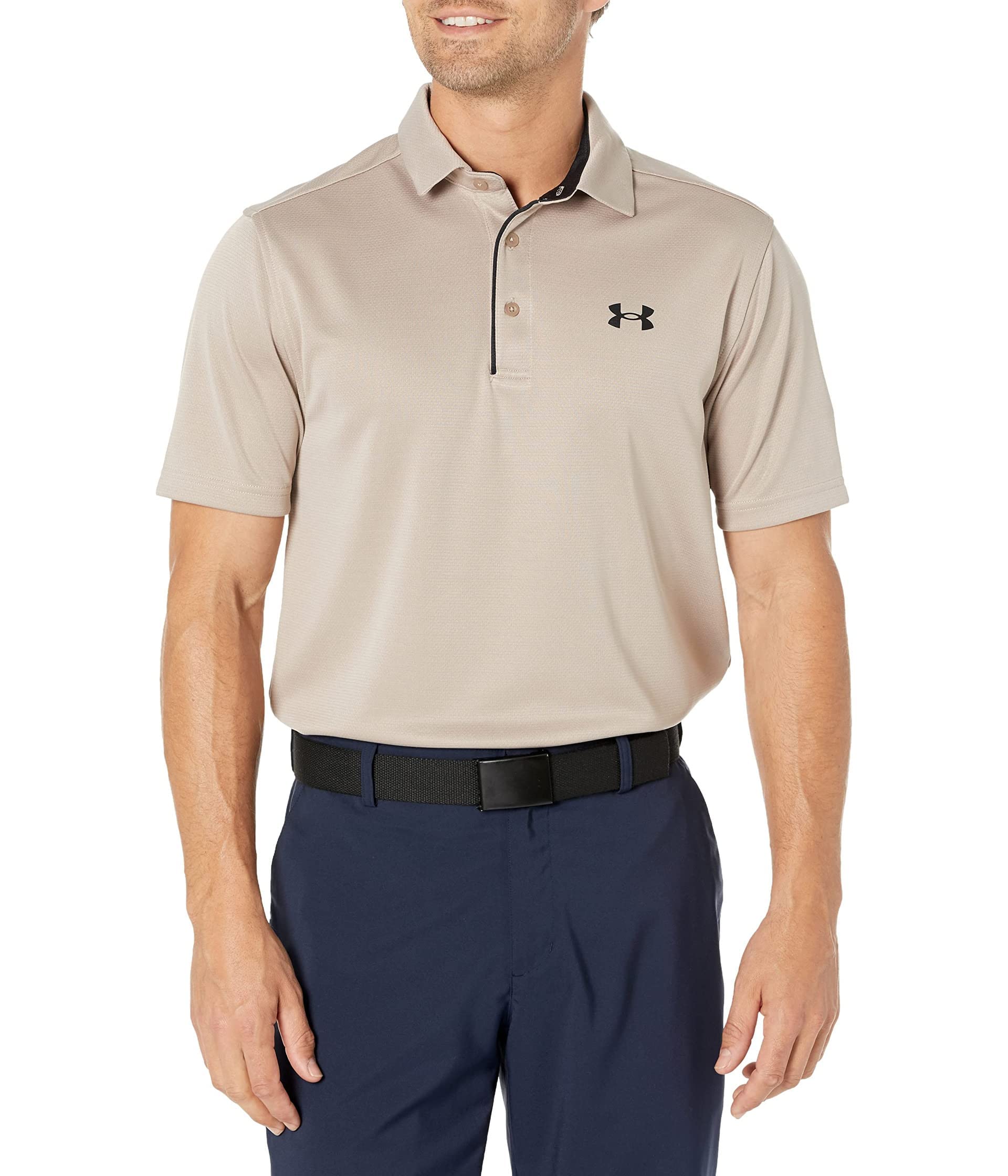 Under Armour Men's Tech Golf Polo, (236) Sahara / / Black, 3XL