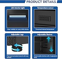 Vista 4 de 3.2 Cu.Ft Mini Fridge – 120 Can Beverage Refrigerator with Glass Door, Adjustable Shelves & Temperature Control, Ideal Drink Cooler for Soda, Wine &